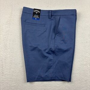 NEW CALLAWAY Mens Opti Dri Performance Shorts Size 36 Blue 9" Stretch Chinos NWT